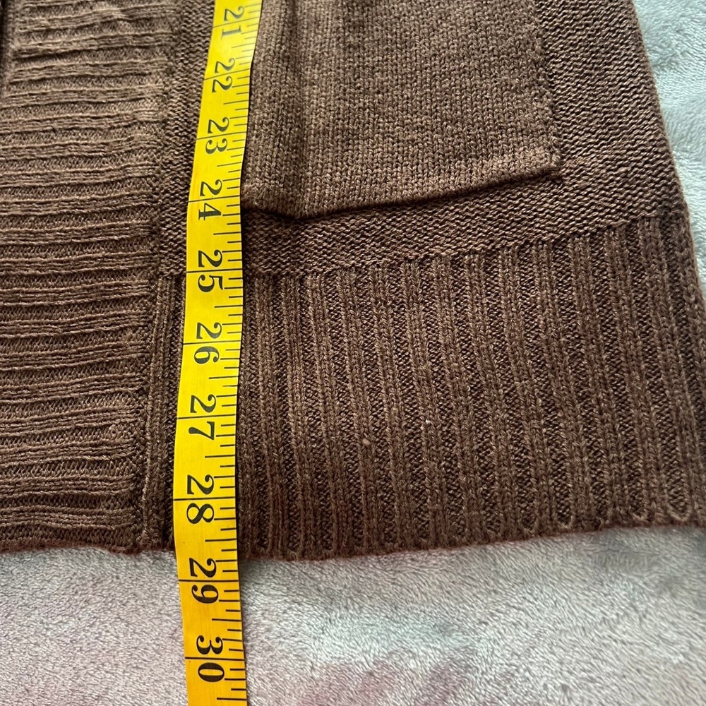 Fashion Nova Womens Brown Open Front‎ Ribbed Shawl Collar Cardigan Sweater Large - Picture 6 of 9
